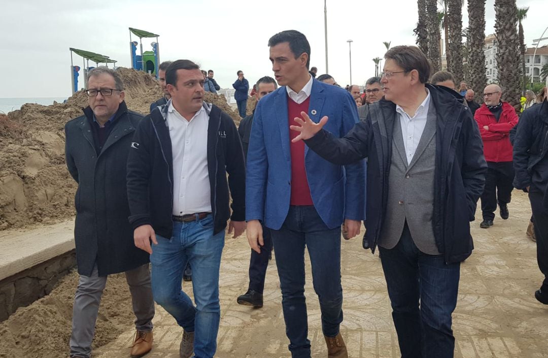 El presidente Pedro Sánchez visita Peñíscola junto al presidente de la Generalitat Valenciana, el presidente de la Diputación de Castellón y el alcalde de la localidad costera