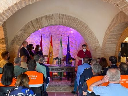 Momento de la intervención del director del Centro de Salud de Jódar, Pedro Mengibar Cabrerizo 