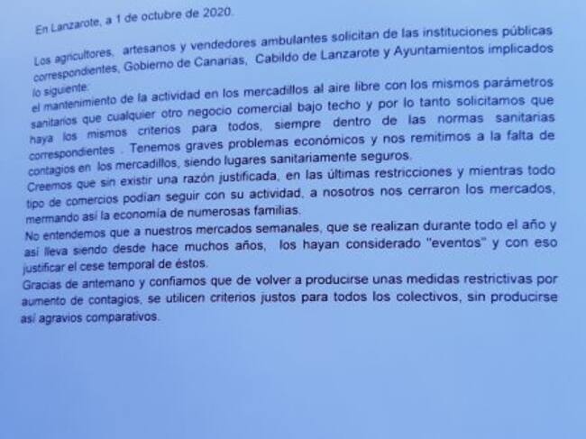 Documento que pretenden entregar a cabildo y ayuntamientos.