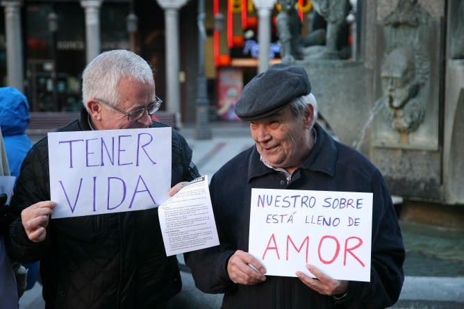 Manifestación de pensionistas y jubilados a primeros de 2013