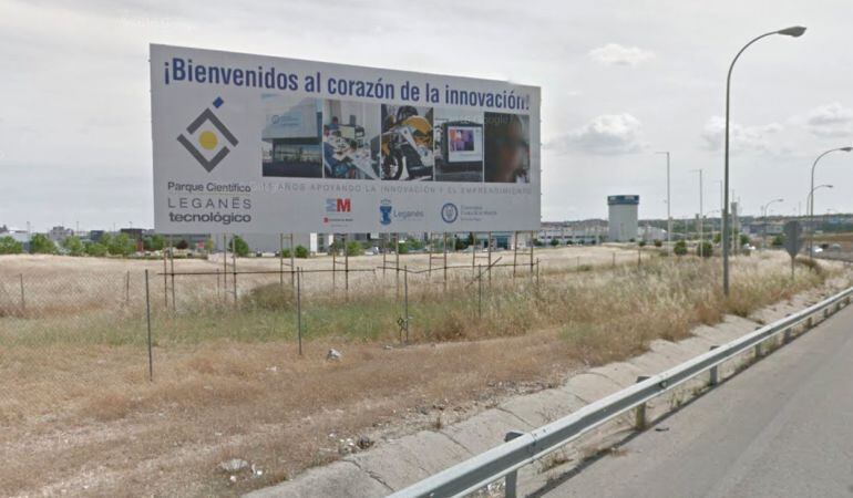 Uno de los carteles del polígono Leganés Tecnológico