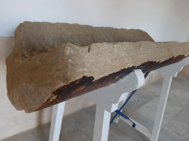 Parte de una antigua tubería de la red de abastecimiento