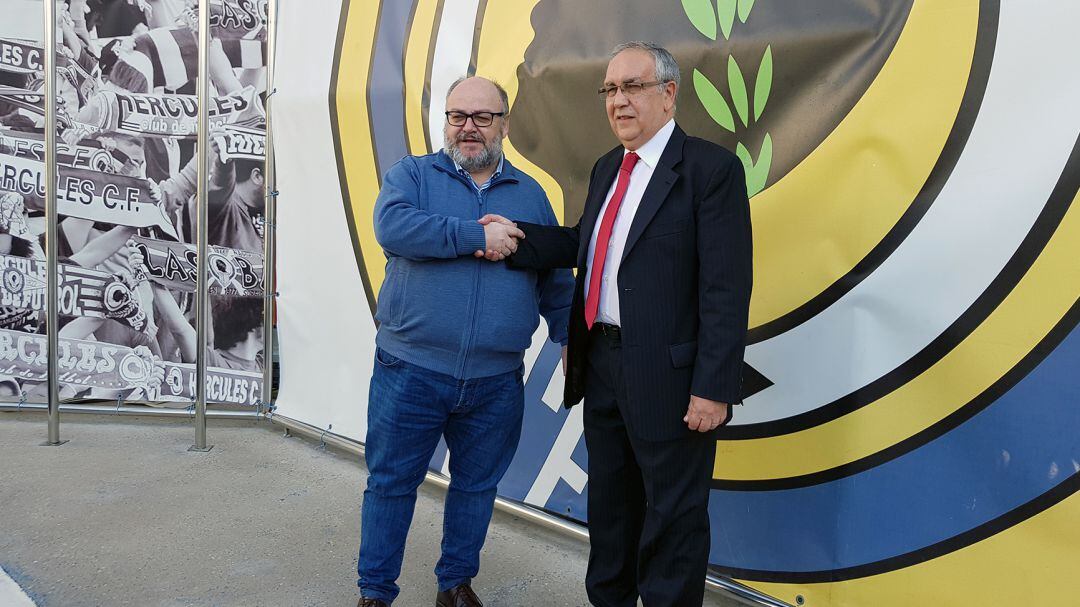 Hernández y Ramírez, en la presentación del valenciano como presidente del Hércules CF
