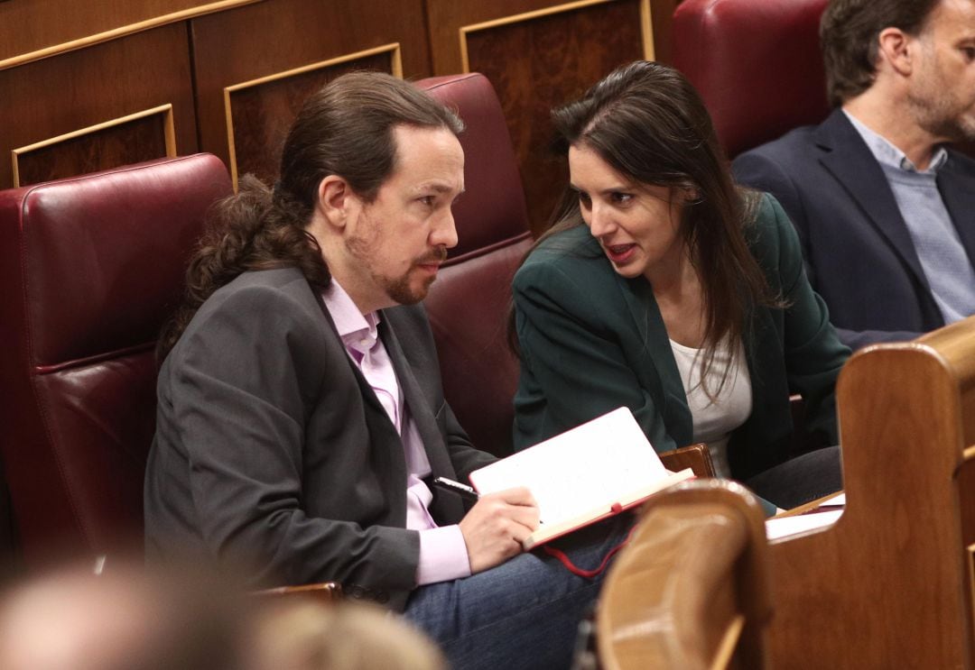 El vicepresidente Iglesias y la ministra Montero en una imagen de archivo en el Congreso de los Diputados