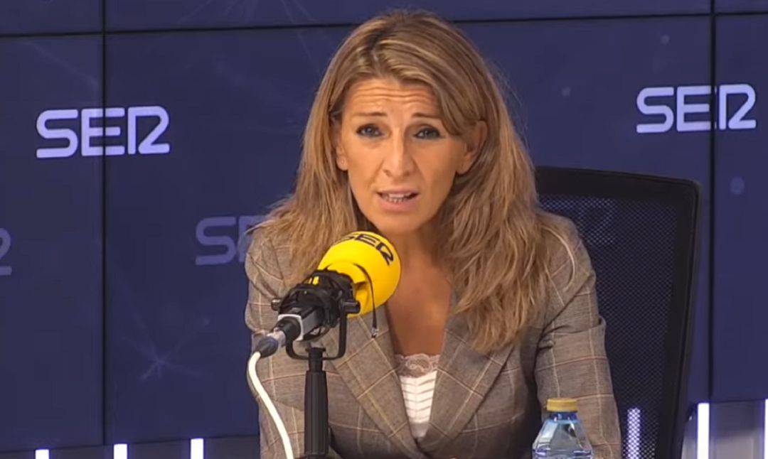 Yolanda Díaz, en los estudios de la SER.