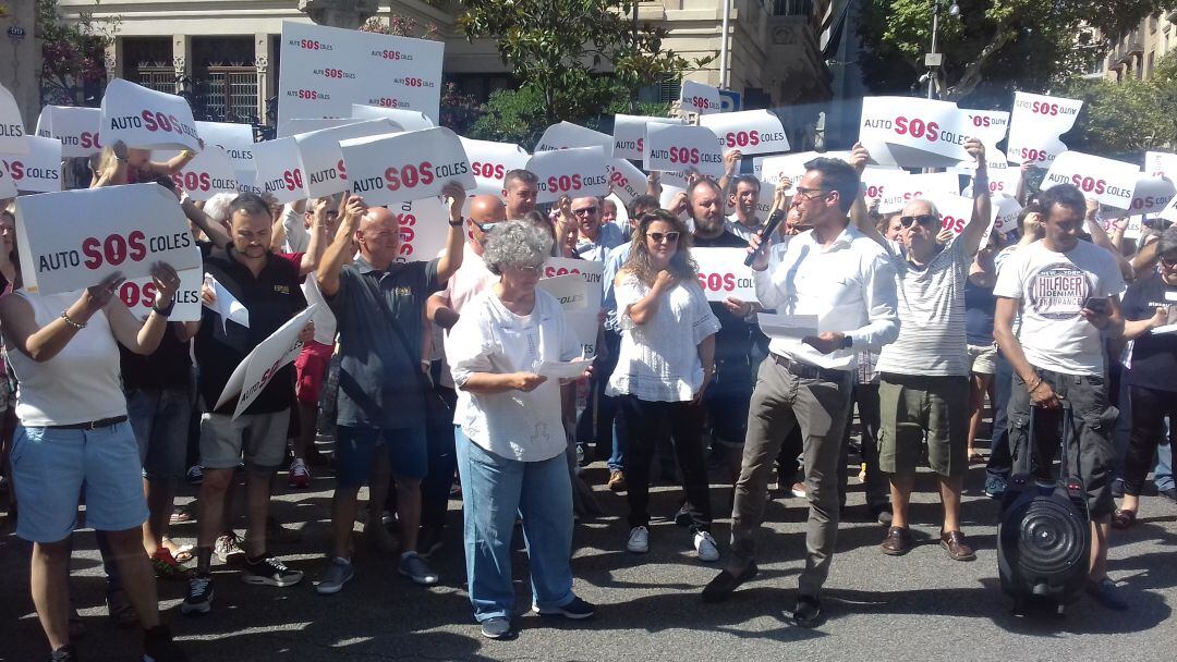 Imatge de la protesta d'aquest dimarts al matí a Barcelona