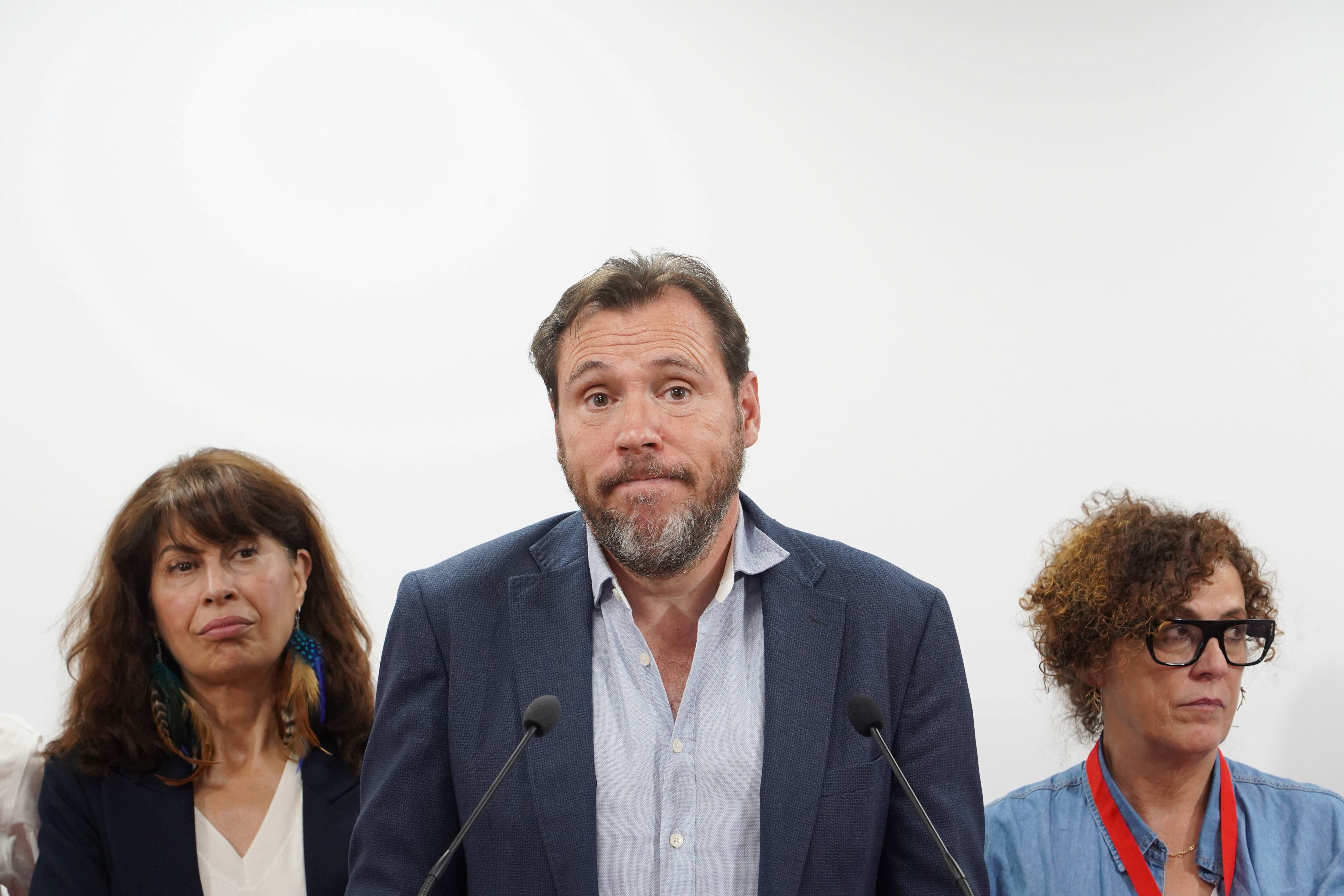 El candidato socialista a la alcaldía de Valladolid, Óscar Puente, tras el resultado elector