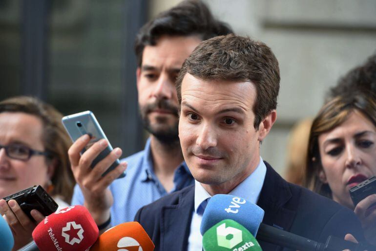 Pablo Casado a la salida del pleno del Congreso