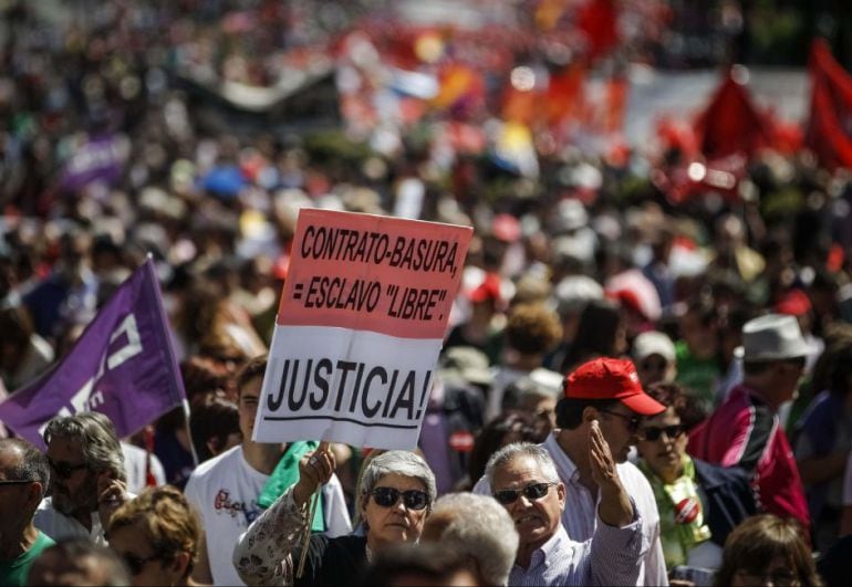 Imagen de una manifestadción el Primero de Mayo.