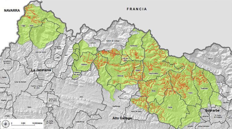 Mapa de las zonas afectadas