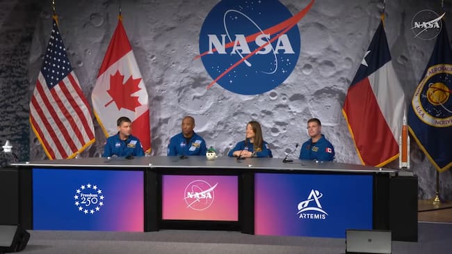 La tripulación de la misión Artemis II