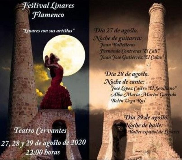 Cartel festival "Linares con sus artistas".