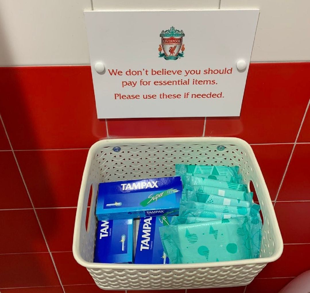 Imágenes de los baños de mujeres en Anfield.