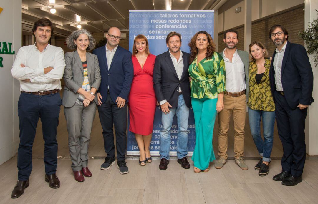 Antonio Fagundo (FMS), Patricia Cuevas (ESIC Sevilla), Daniel Jurado (Impulsoh), Amparo Cantalicio (FMS), Fernando Sánchez (Cadena Ser), Rocío Tornay (FMS), Jorge Díaz (FMS), Paloma García (FMS), Miguel Ángel Ibáñez (FMS).