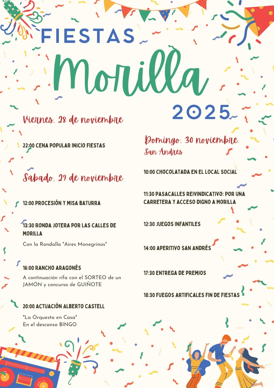 Cartel Fiestas Morilla.
