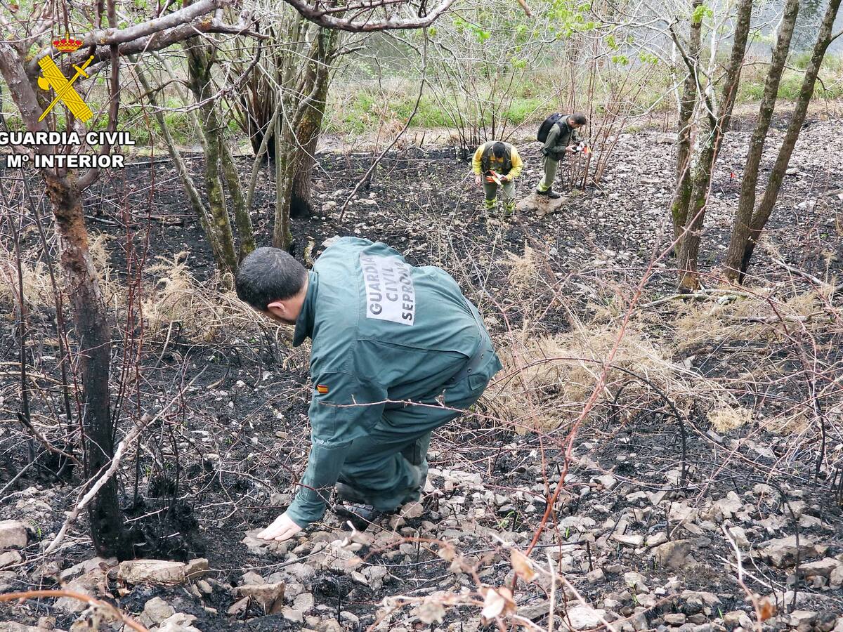 La Guardia Civil detiene al presunto autor de 6 incendios forestales en Arredondo
