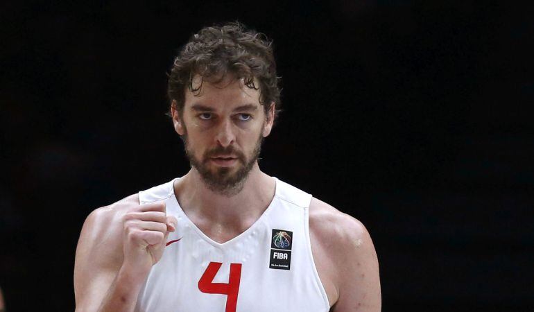 El pívot de la selección española Pau Gasol durante el partido de la final del Europeo 2015 que España y Lituania.