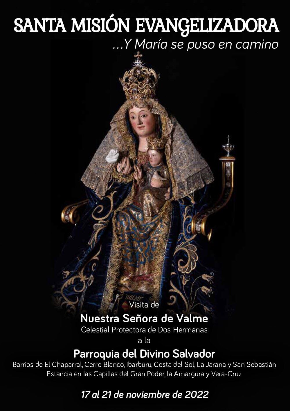 Cartel de la Santa Misión que protagonizara estos días la Virgen de Valme