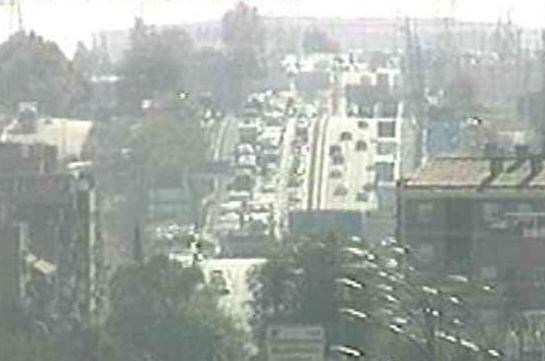 Las cámaras de la DGT han captado el atasco provocado por el accidente en el kilómetro 27 de la A-4