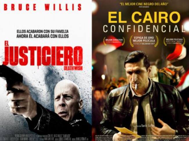 Carteles de "El justiciero" y "El Cairo confidencial"