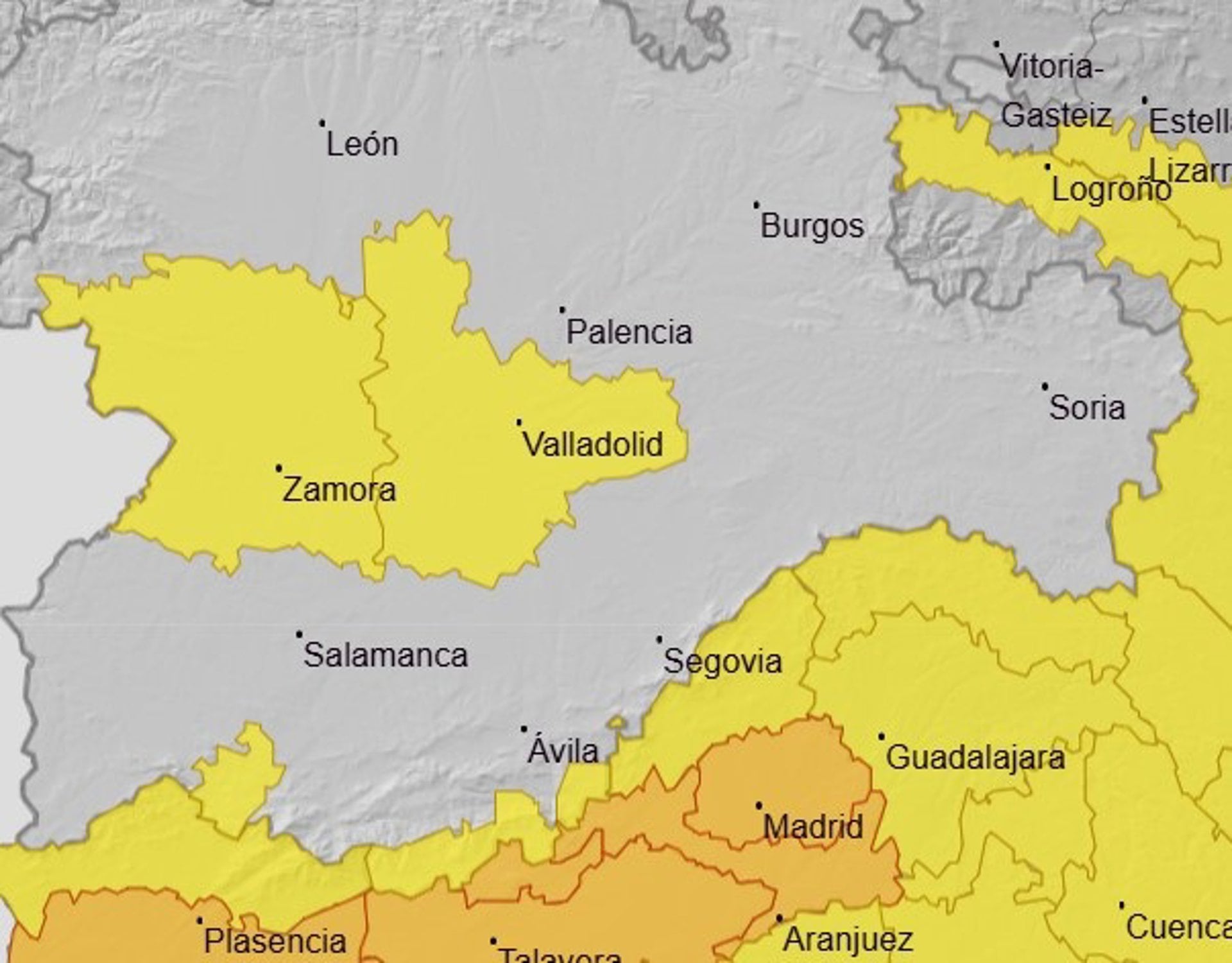 Avisos por altas temperaturas en Castilla y León para el sábado, 28 de junio de 2025.