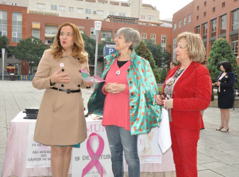 Jacinta Monroy, vicepresidenta de la Diputación en la cuestación que ha realizado la Asociación de Cáncer de Mama y Ginecológico de Castilla La Mancha, AMUMA