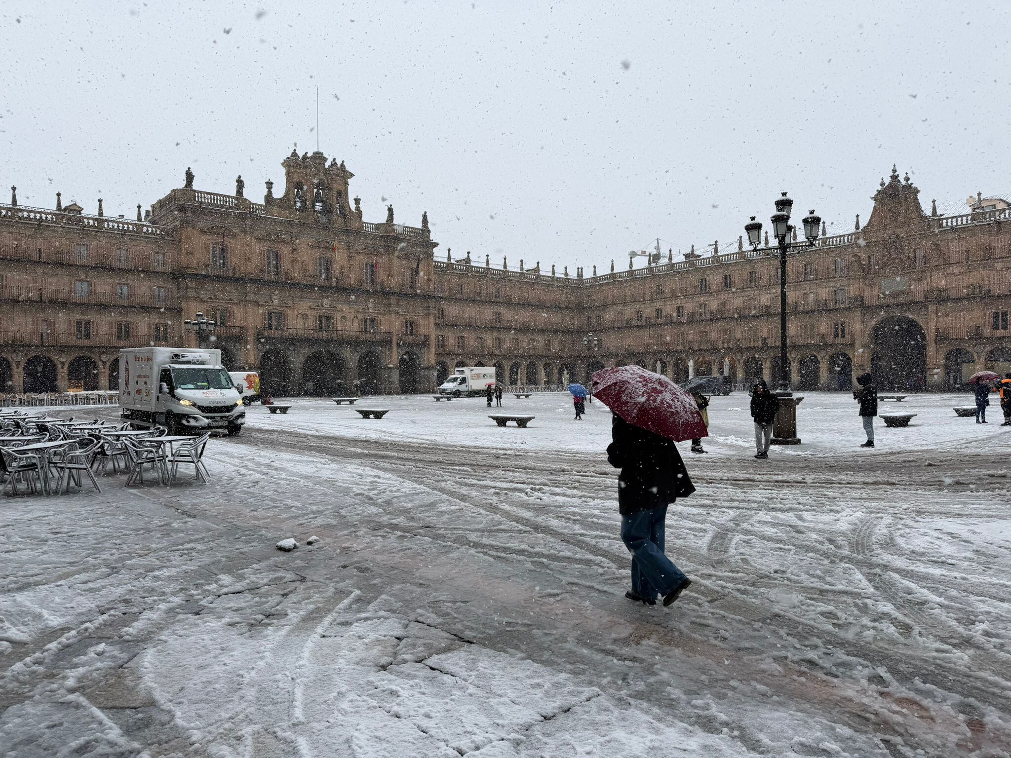 La Plaza Mayor de Salamanca, a primera hora de esta mañana de miércoles/Cadena SER