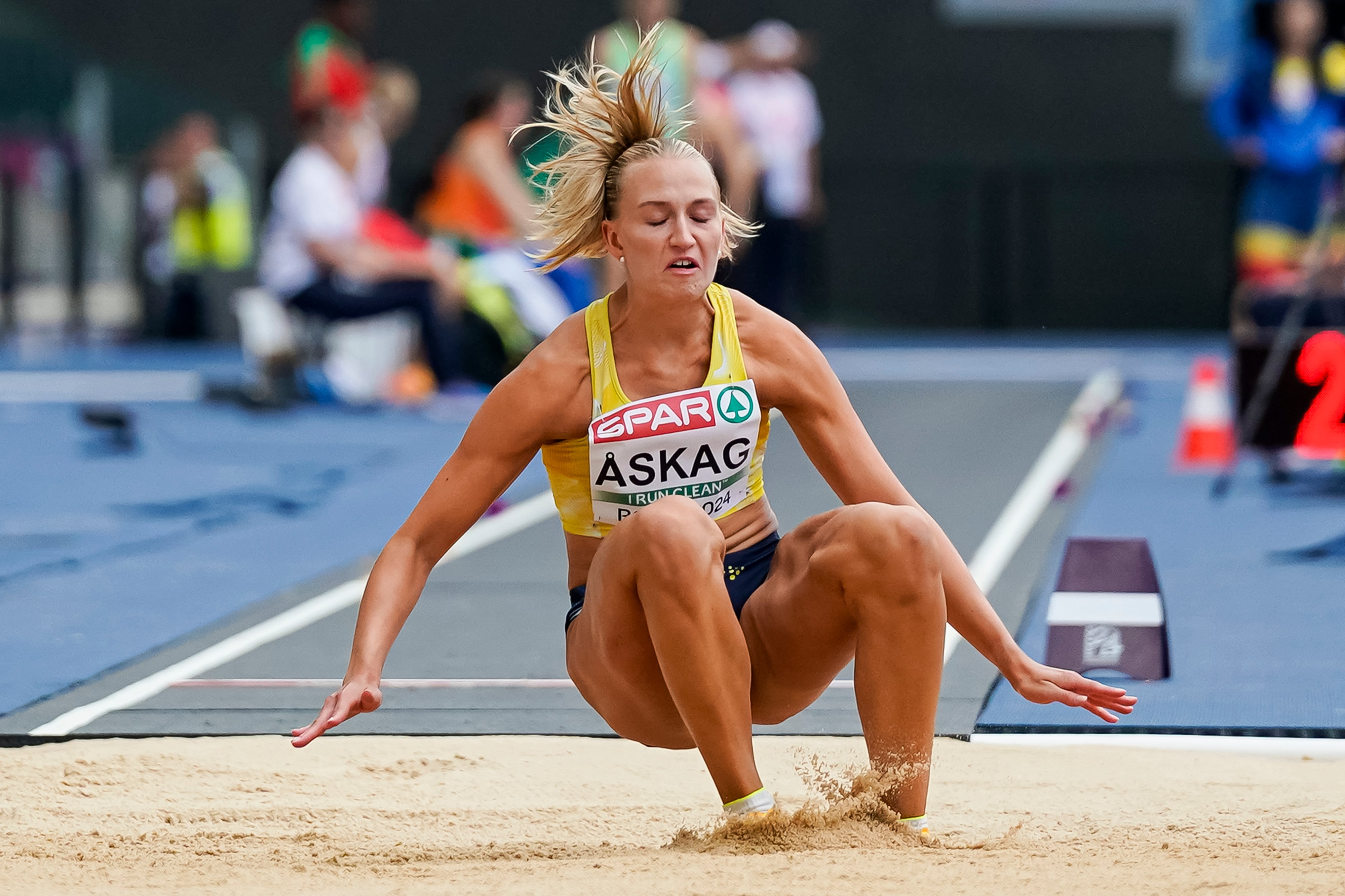 Maja Askag compite en triple salto en los Juegos Olímpicos de París 2024.