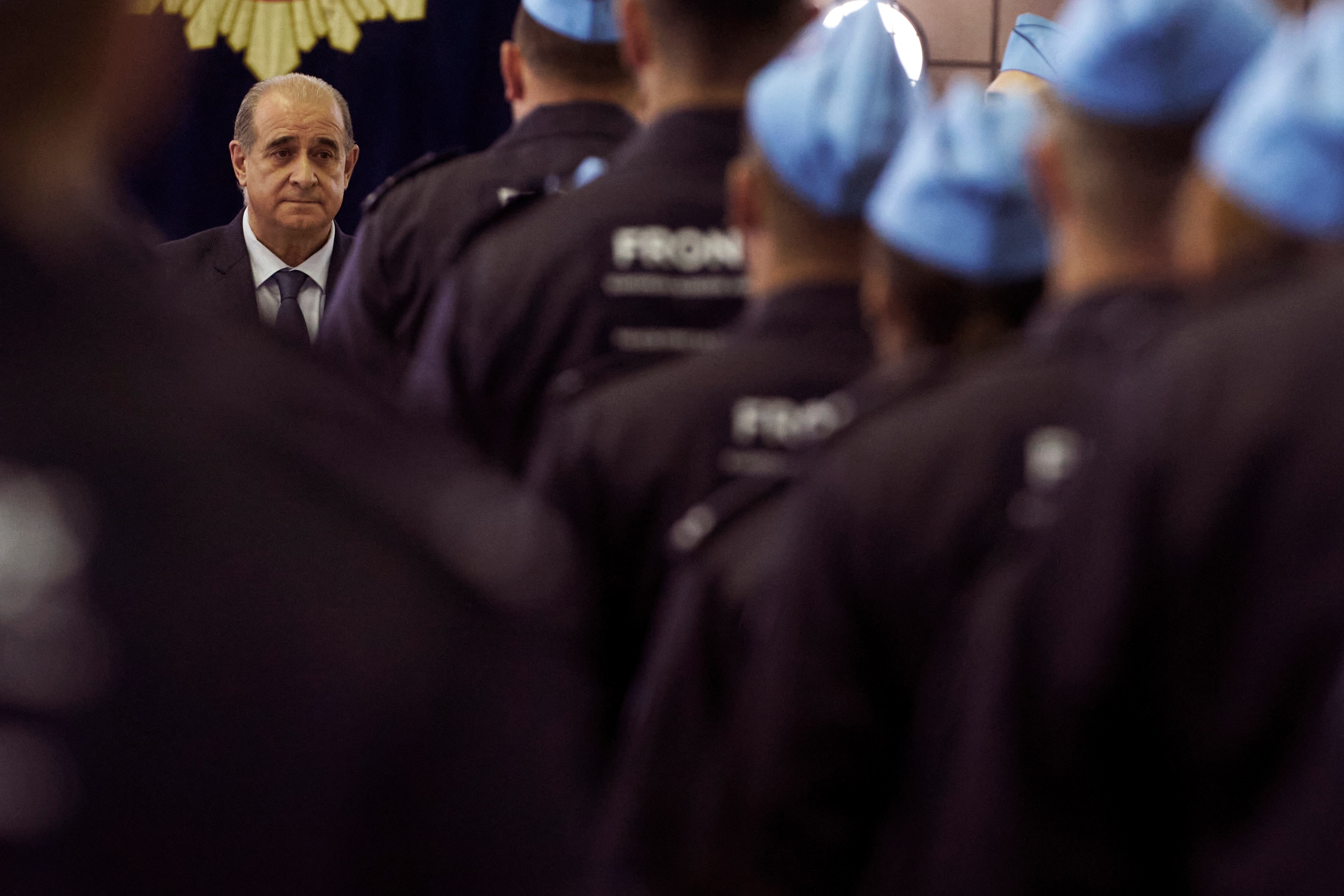 El director general de la Policía, Francisco Pardo Piqueras, durante el acto de entrega de títulos a los alumnos del V Curso de FRONTEX 
