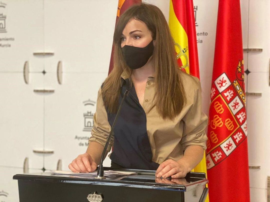 Rebeca Pérez, en la rueda de prensa