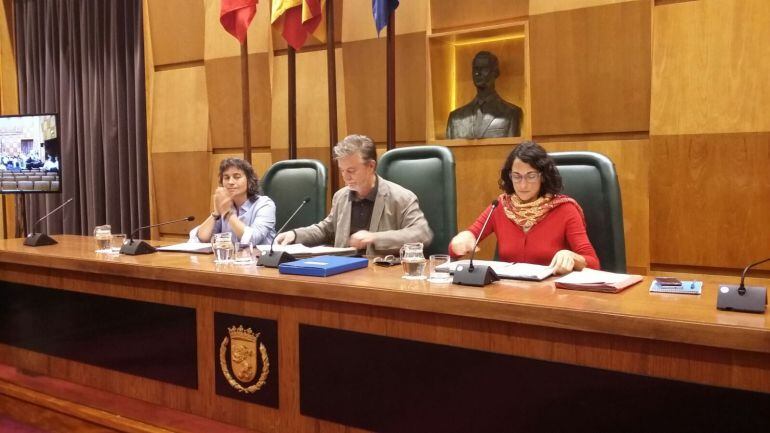 El alcalde de Zaragoza, Pedro Santisteve, durante una sesión plenaria