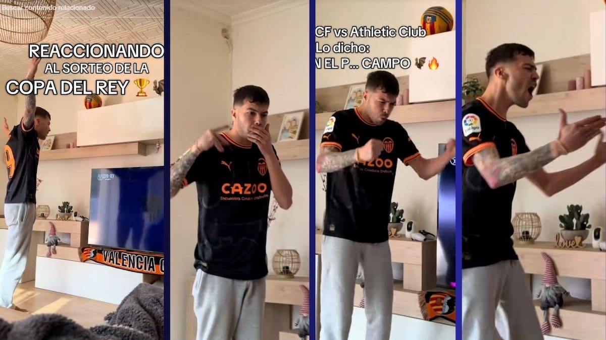 El vídeo viral de un aficionado del Valencia CF durante el sorteo de Copa que ya calienta el duelo ante el Athletic