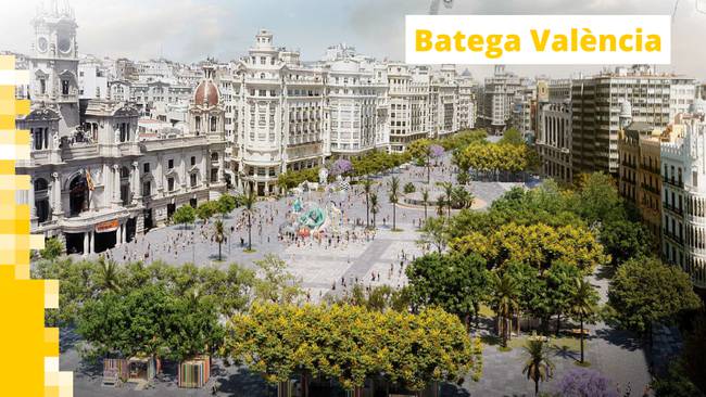 Uno de los cinco proyectos finalistas para la reforma de la plaza del Ayuntamiento de València