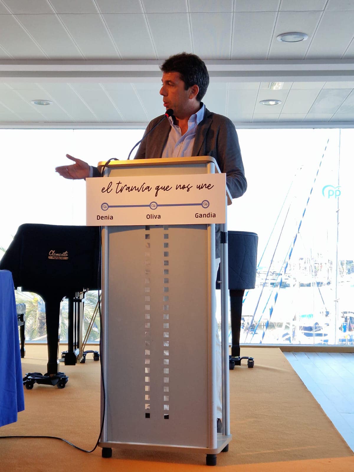 Carlos Mazón durante el acto con la militancia ayer en Dénia.