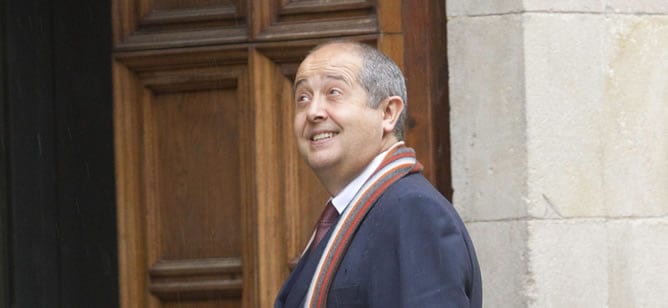 El conseller de Interior de la Generalitat, Felip Puig, a su llegada a la reunión del Consejo Ejecutivo