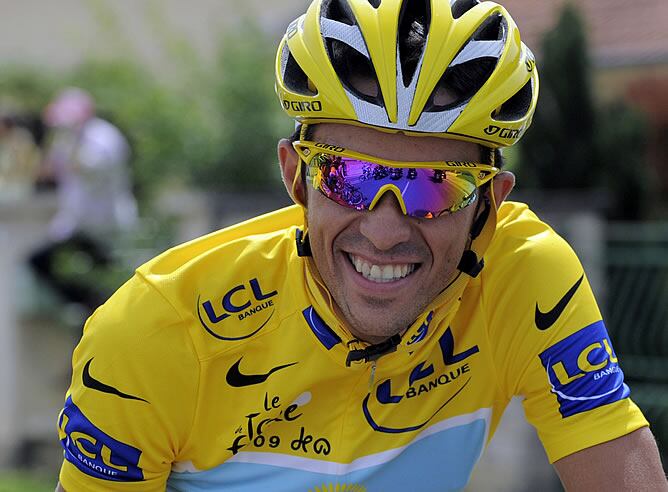 Alberto Contador, muy sonriente