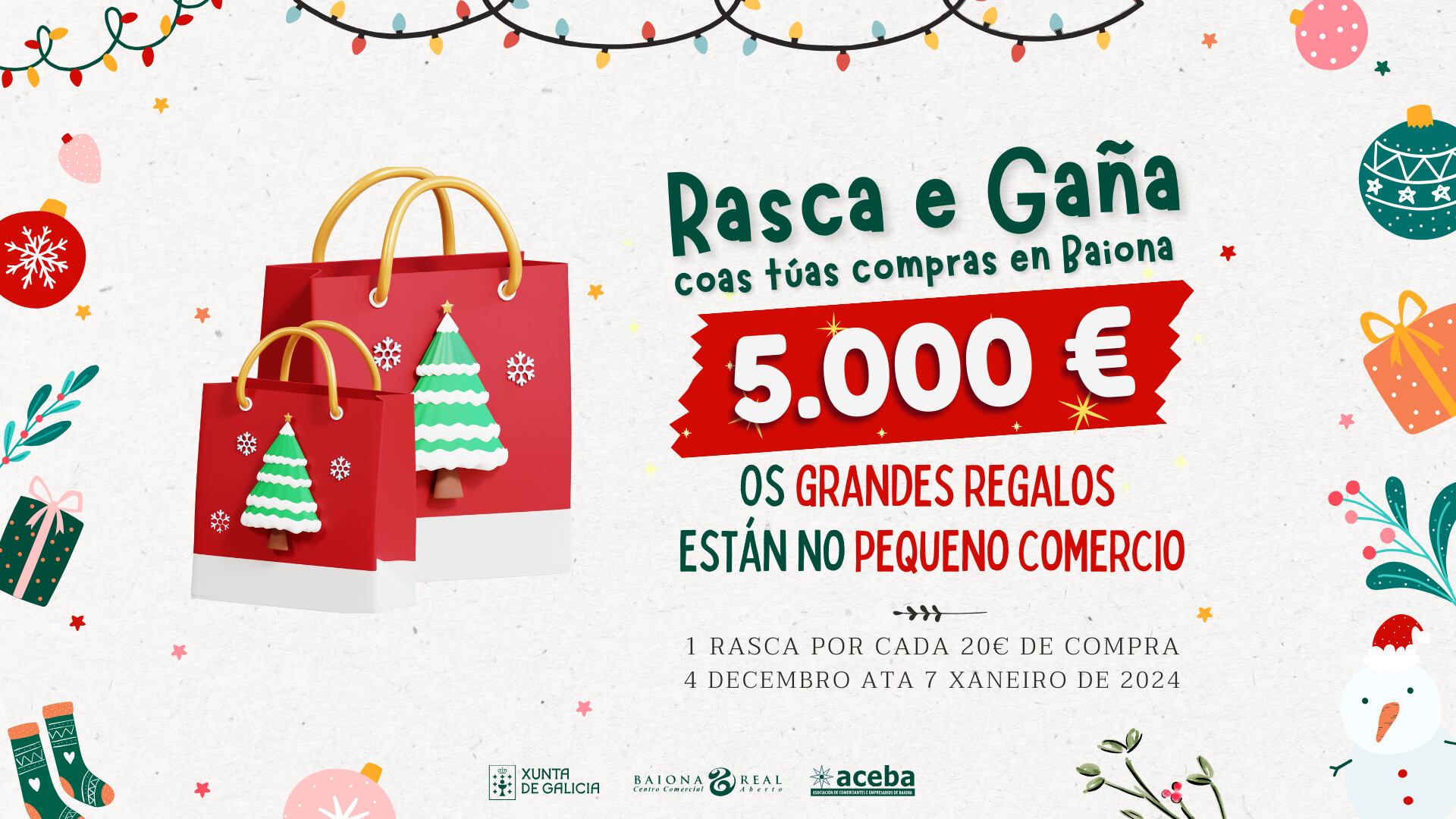 Cartel de la campaña &quot;Rasca e Gaña&quot; de Baiona