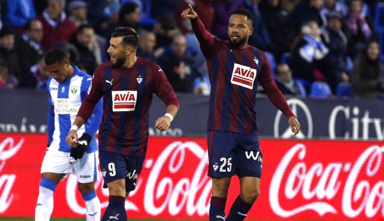 Bebé celebra el gol ante el Leganés en Butarque