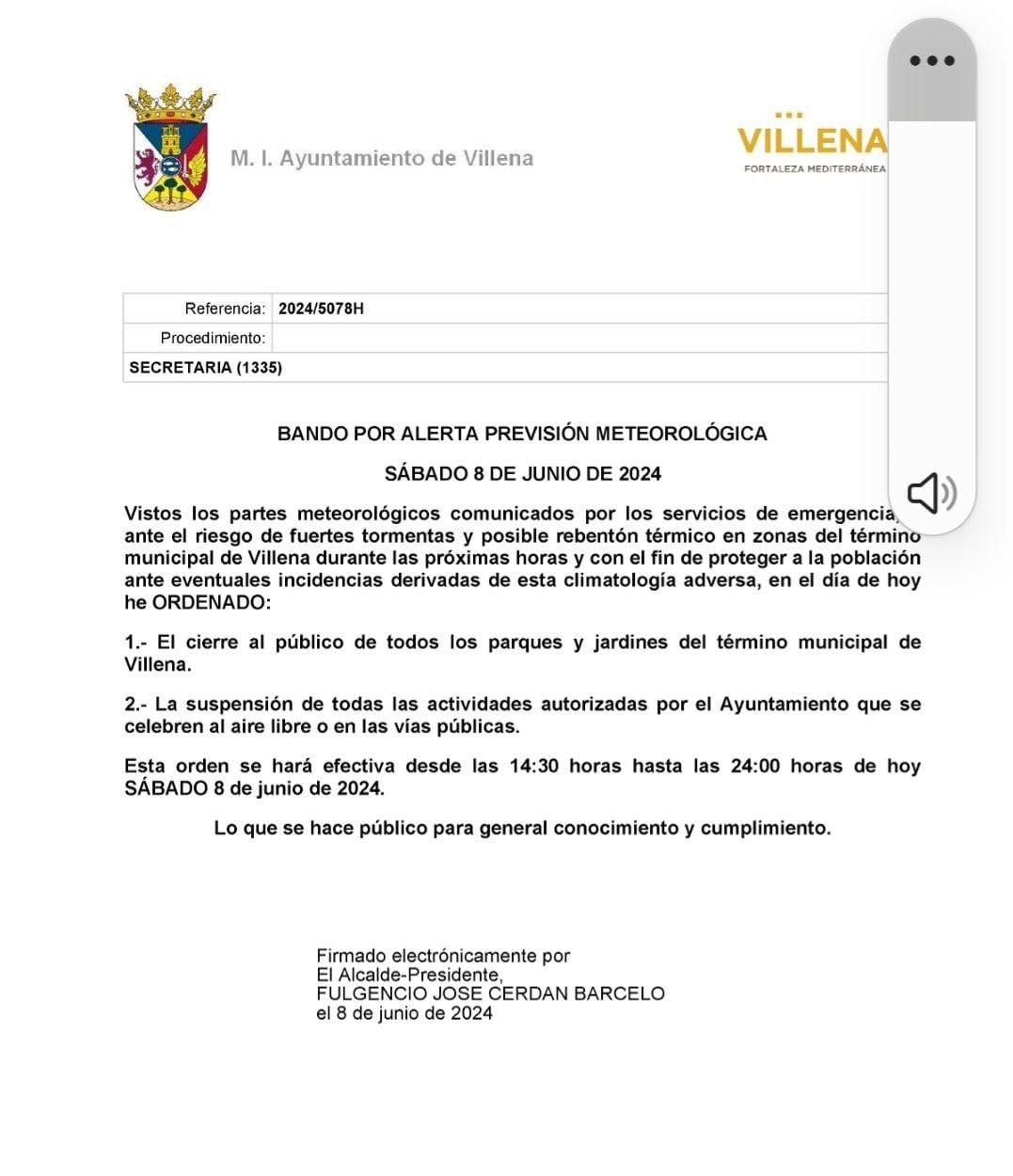 Decreto del alcalde