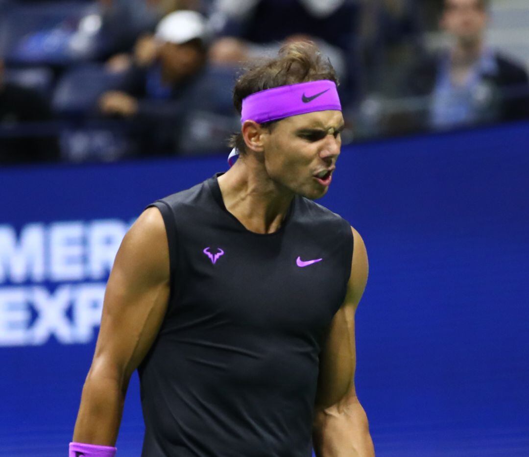 Nadal se lamenta, en una acción del partido contra Berrettini
