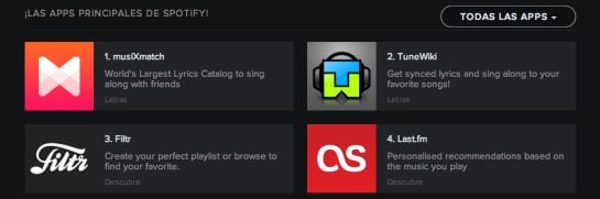 Aplicaciones de Spotify