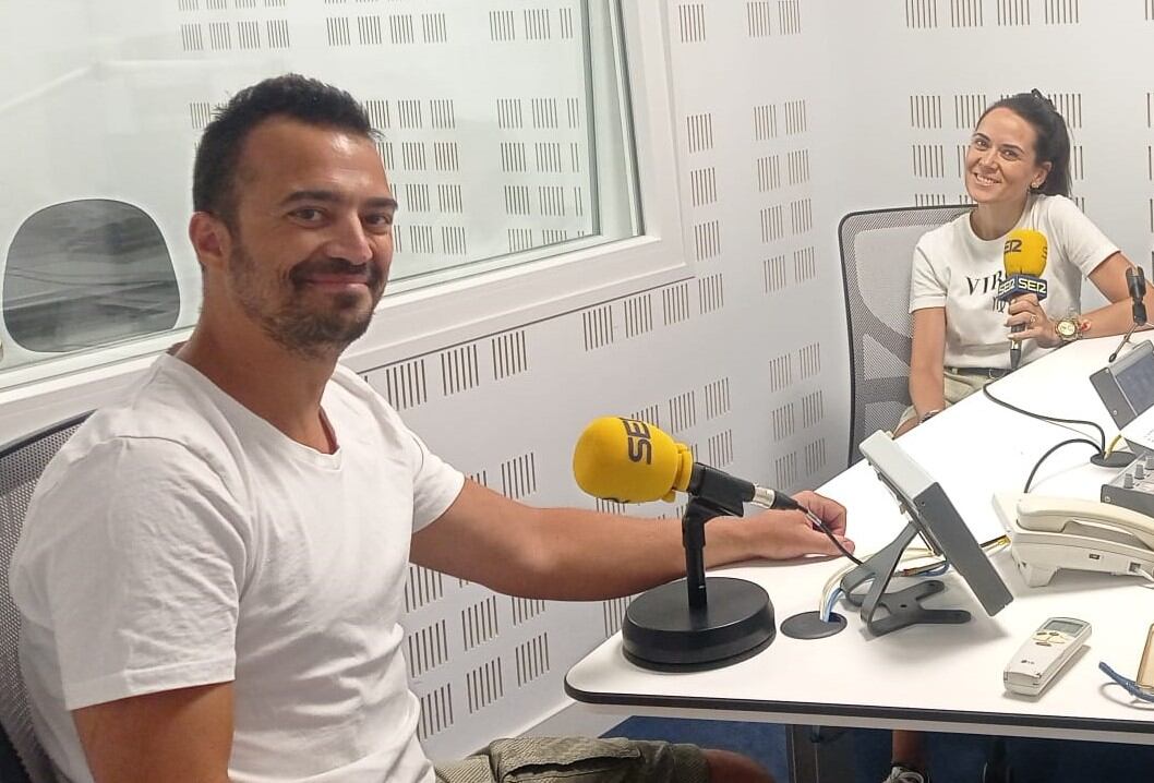 Juanma Zapata y Virginia Rodríguez, en la primera tertulia de SER Deportivos Extremadura 23-24.