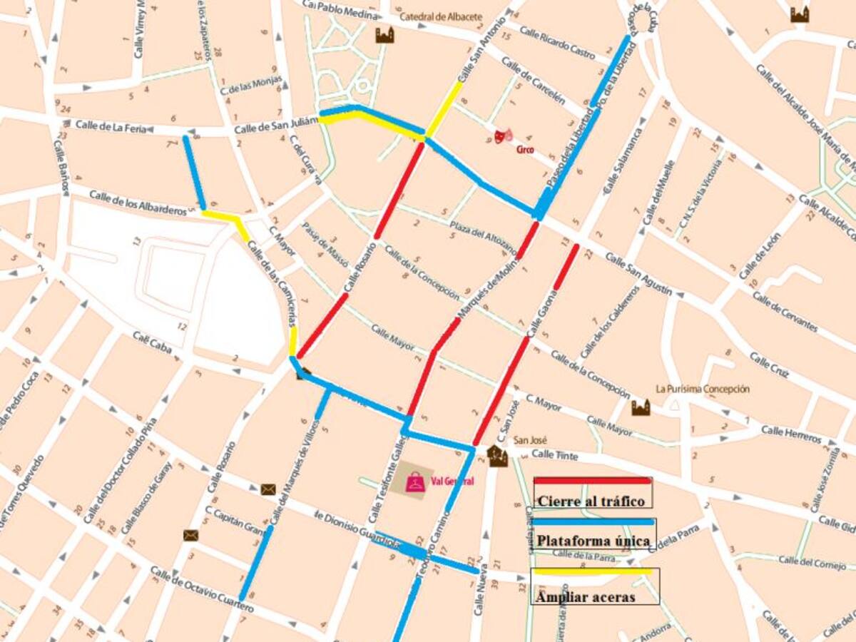 La peatonalización incluye cerrar al tráfico las calles Rosario, Gaona y 'Ancha'
