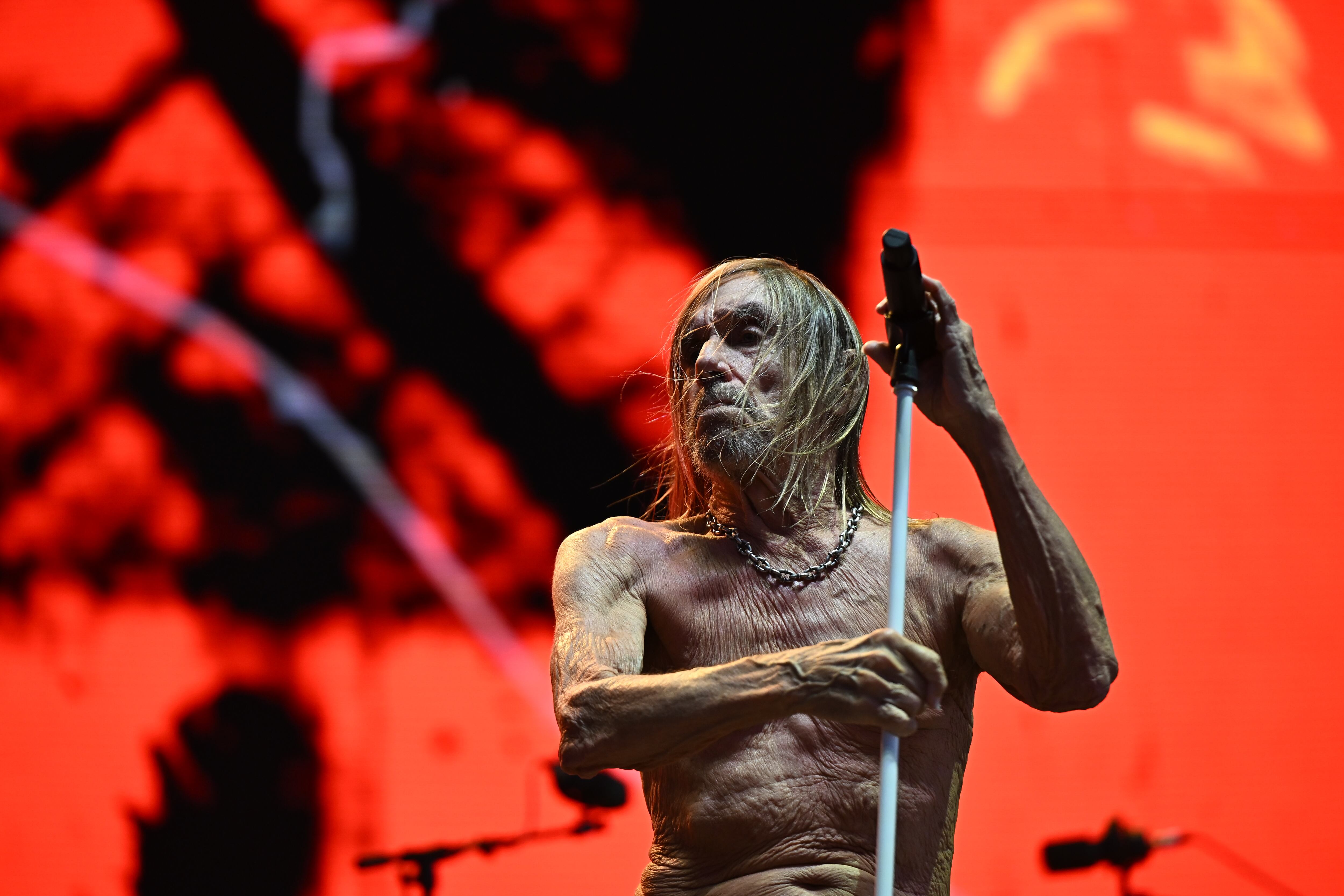 MADRID, 10/07/2025.- El cantante estadounidense Iggy Pop durante el concierto que ha ofrecido la primera jornada del festival MAD COOL este jueves, en Madrid. EFE/ Fernando Villar