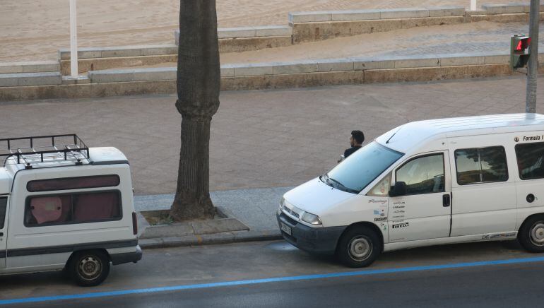 Zona azul en el Paseo Marítimo de Cádiz