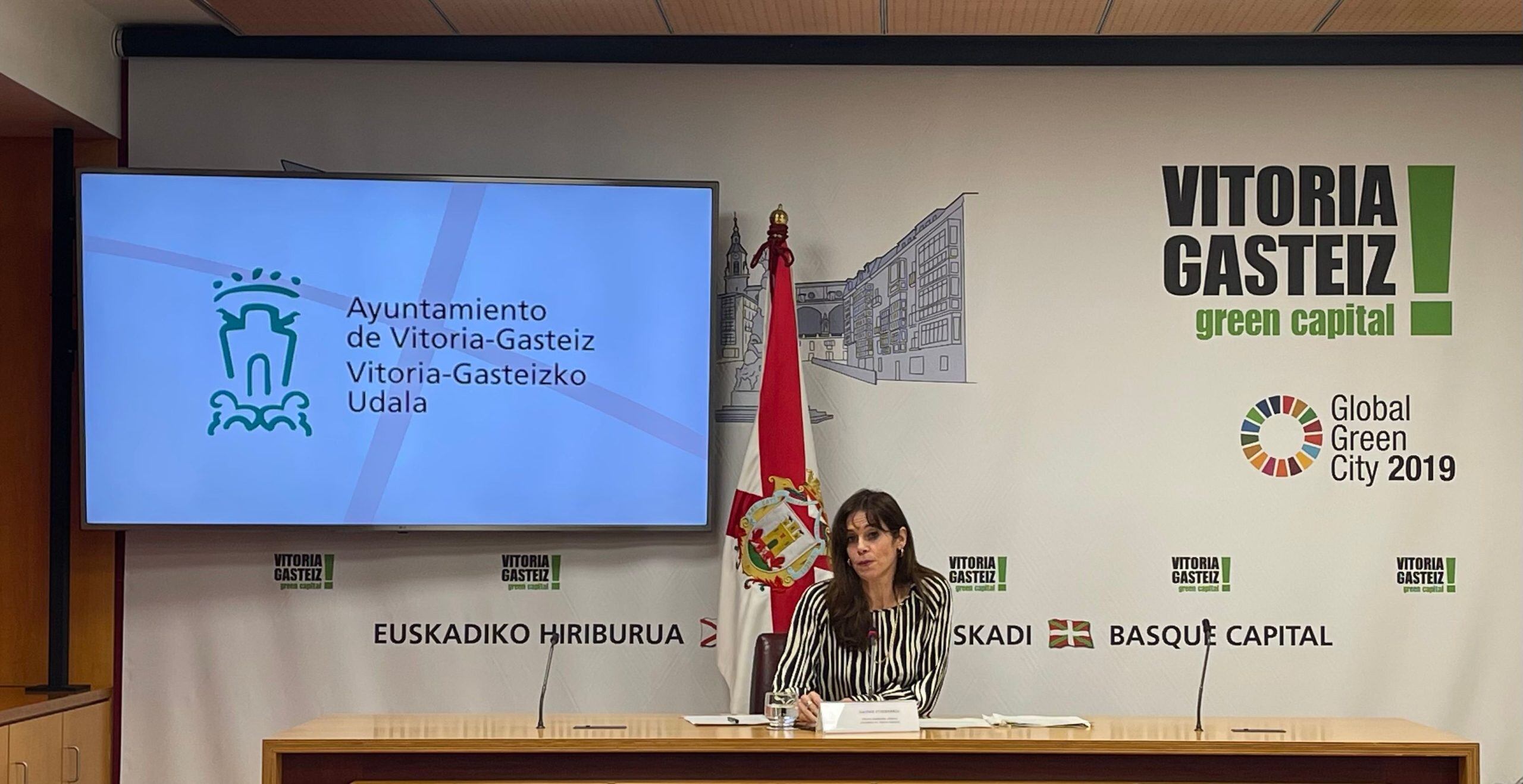 Maider Etxebarria, en el ayuntamiento este viernes.