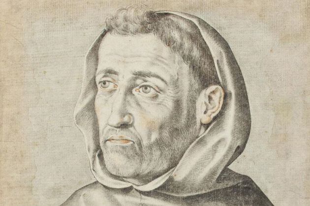 Detalle de un retrato de Fray Luis de León.