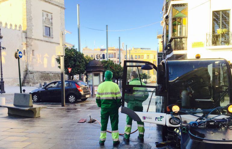 Trabajadores de limpieza de Mérida