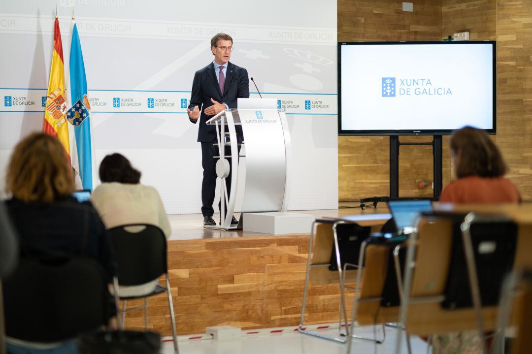 Alberto Núñez Feijóo en rueda de prensa