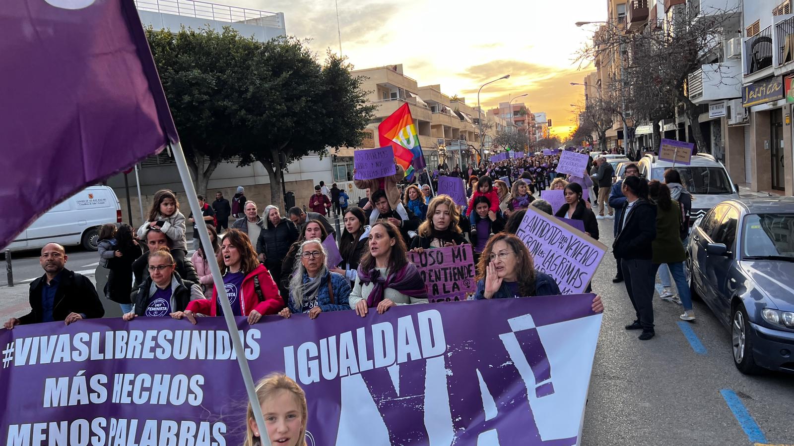 Imagen de la manifestación en Ibiza en este 8-M